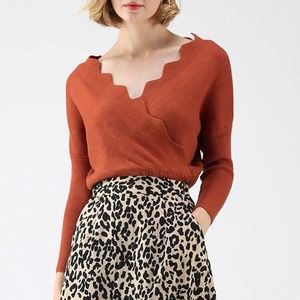 Chicwish Wavy Wrap Knit Top